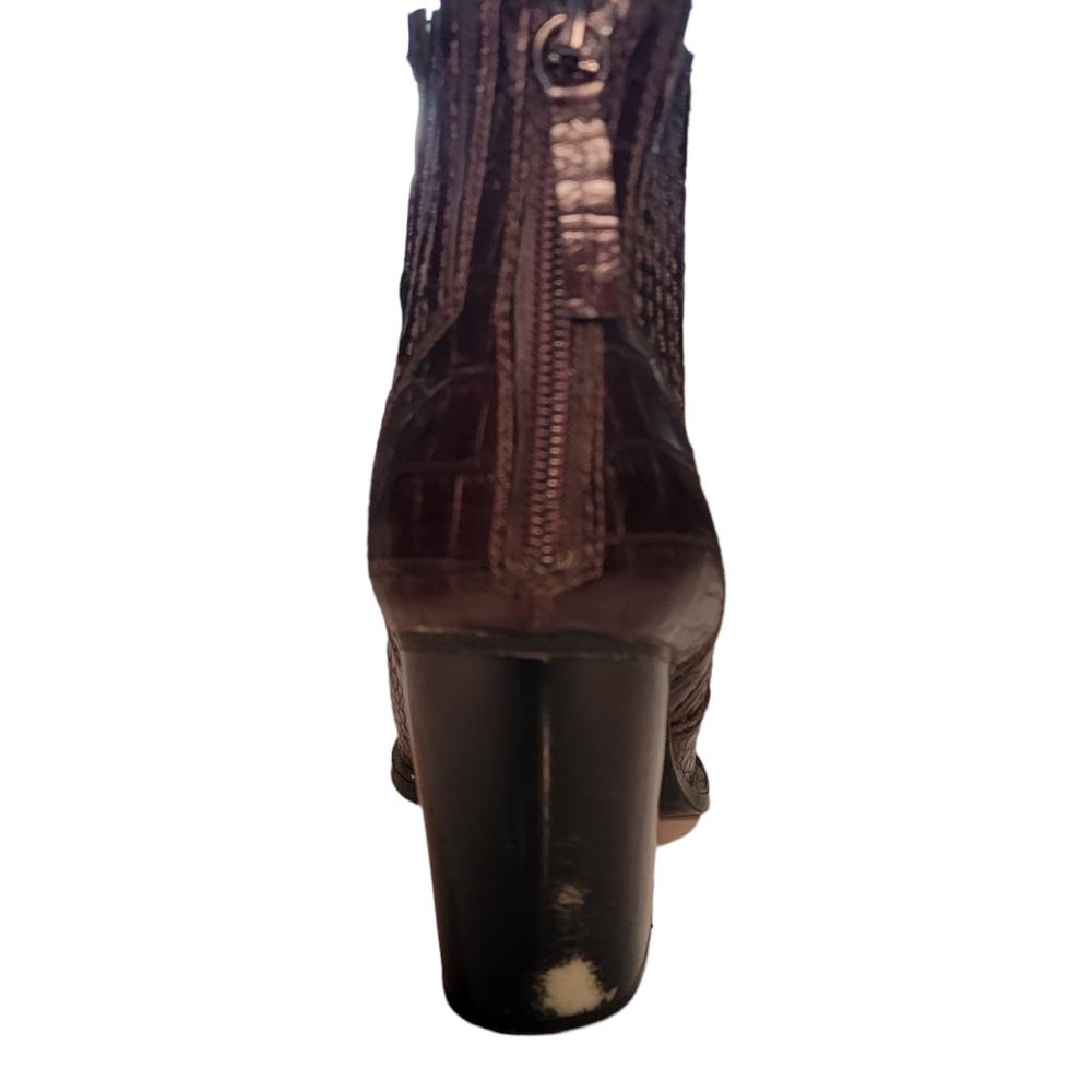 ZARA Brown Women's Booties Ankle Boots Block Heel Ankle Booties Size 37 - Picture 5 of 6